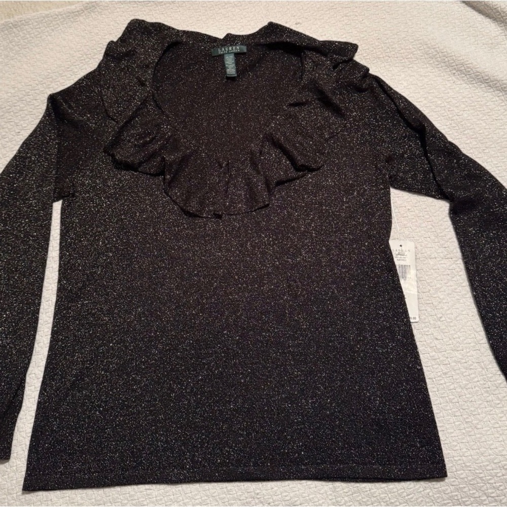 Ralph Lauren Black Metallic Top